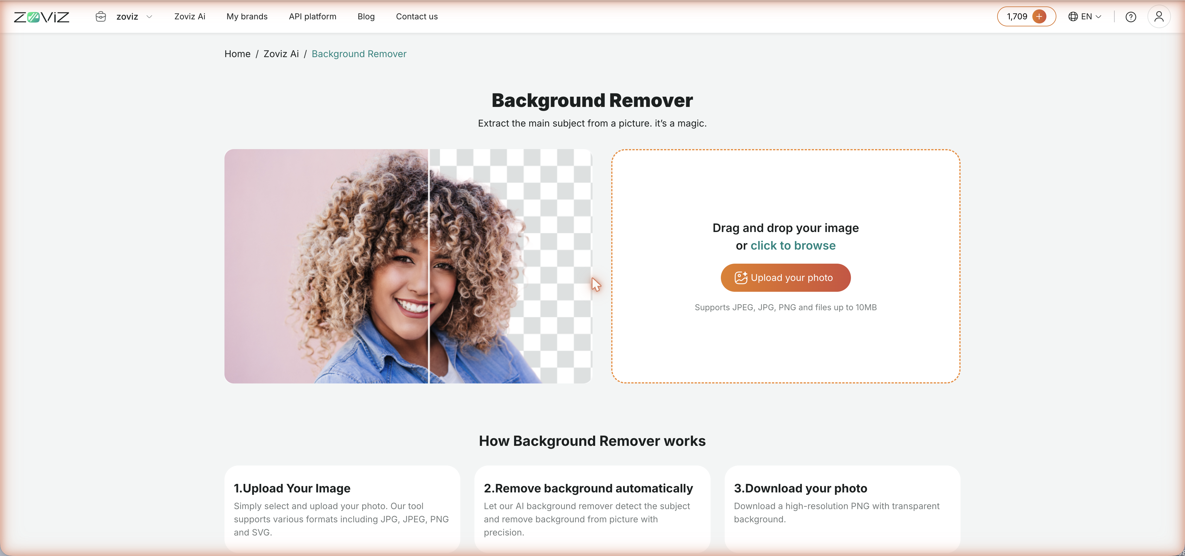 Background Remover — before and after