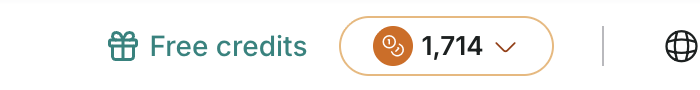 Your credit balance in the top bar