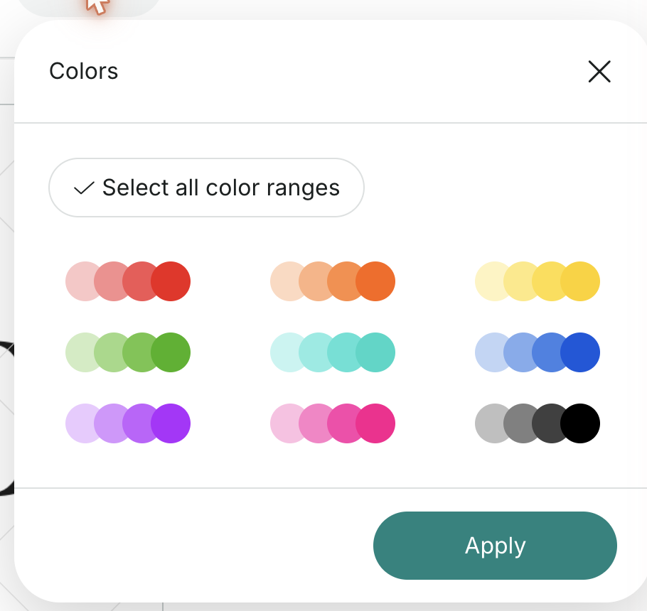 Color — filter concepts by color range