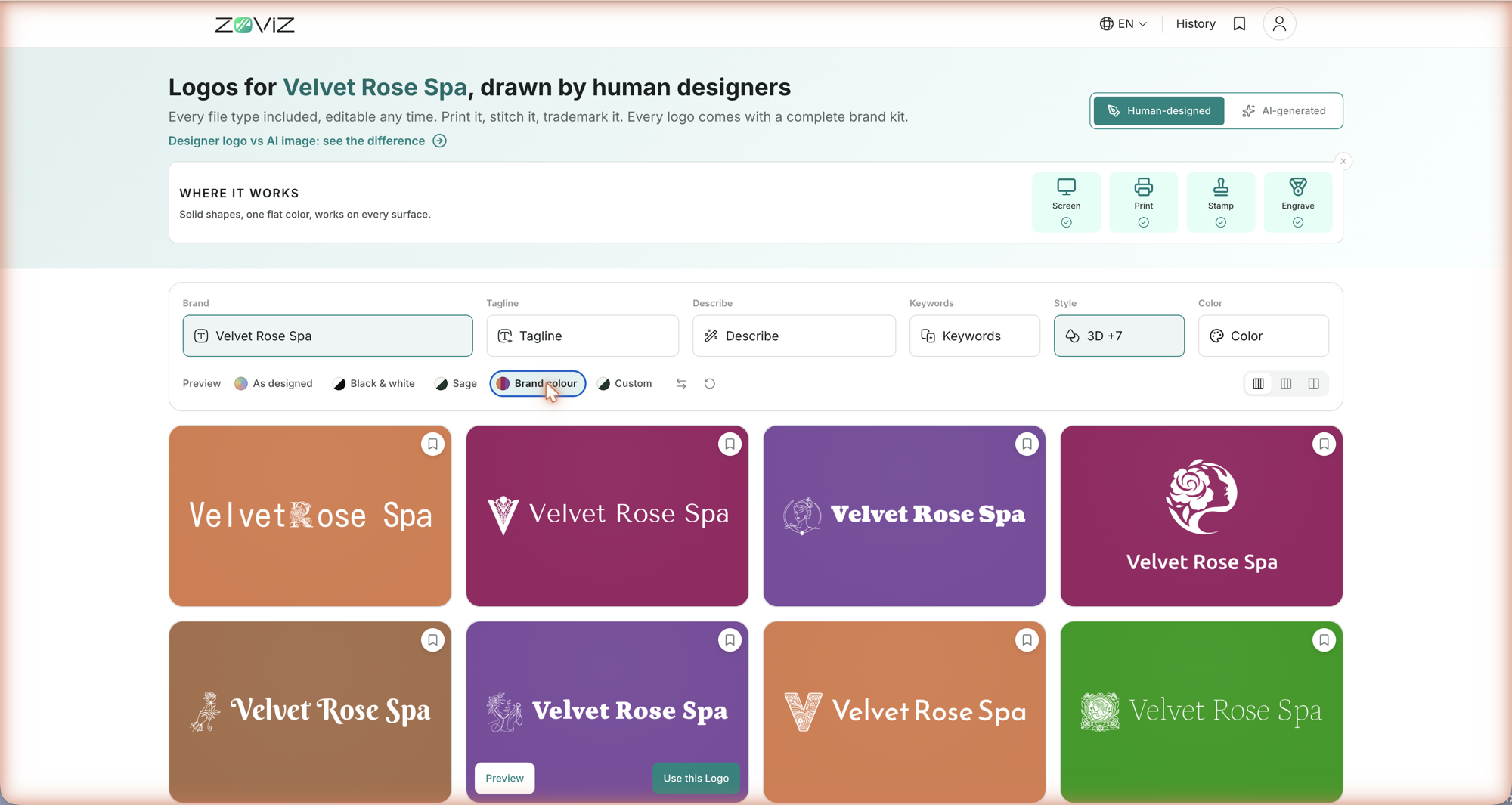 Preview — every concept recolored at once for a fair comparison