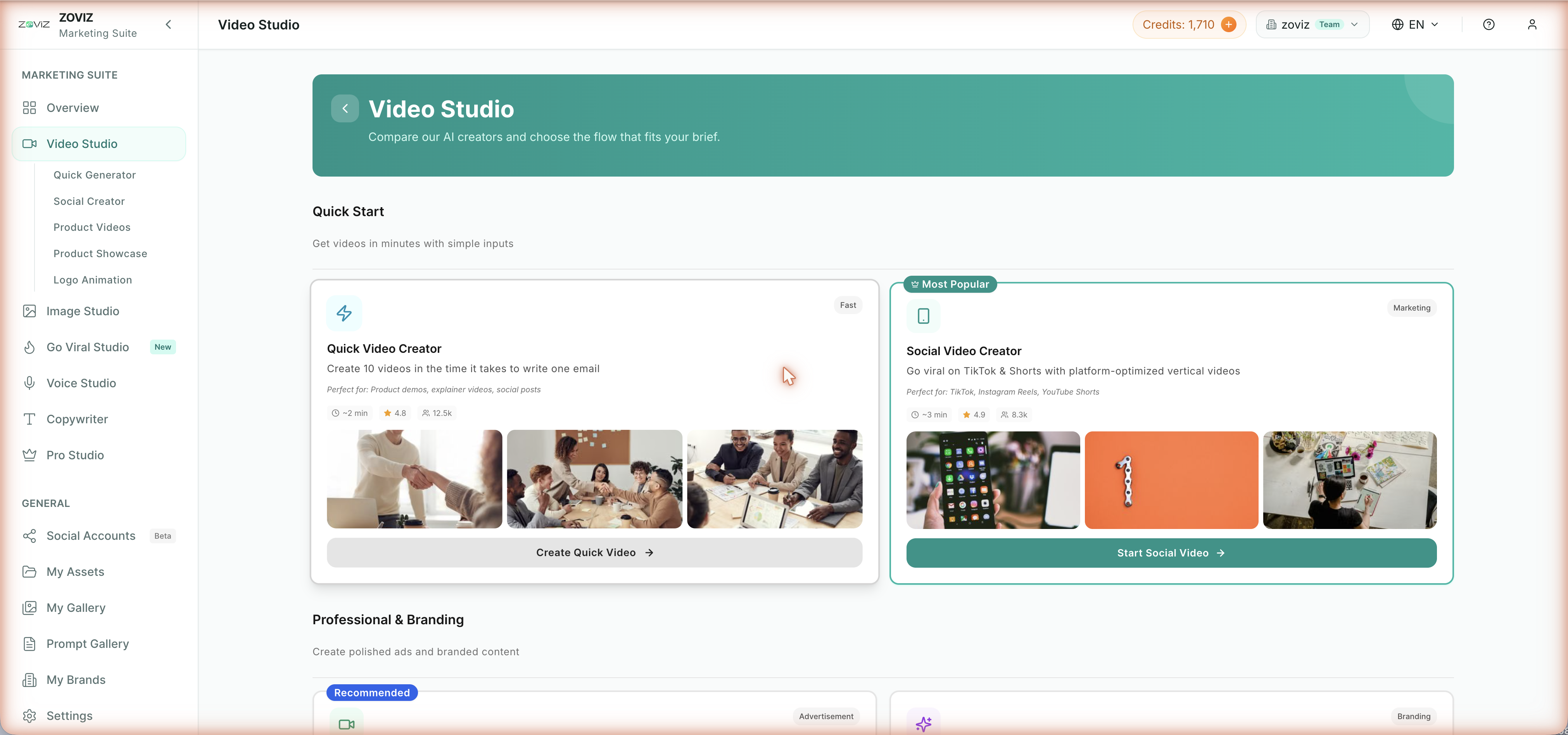 Video Studio — compare the AI creators and pick your flow