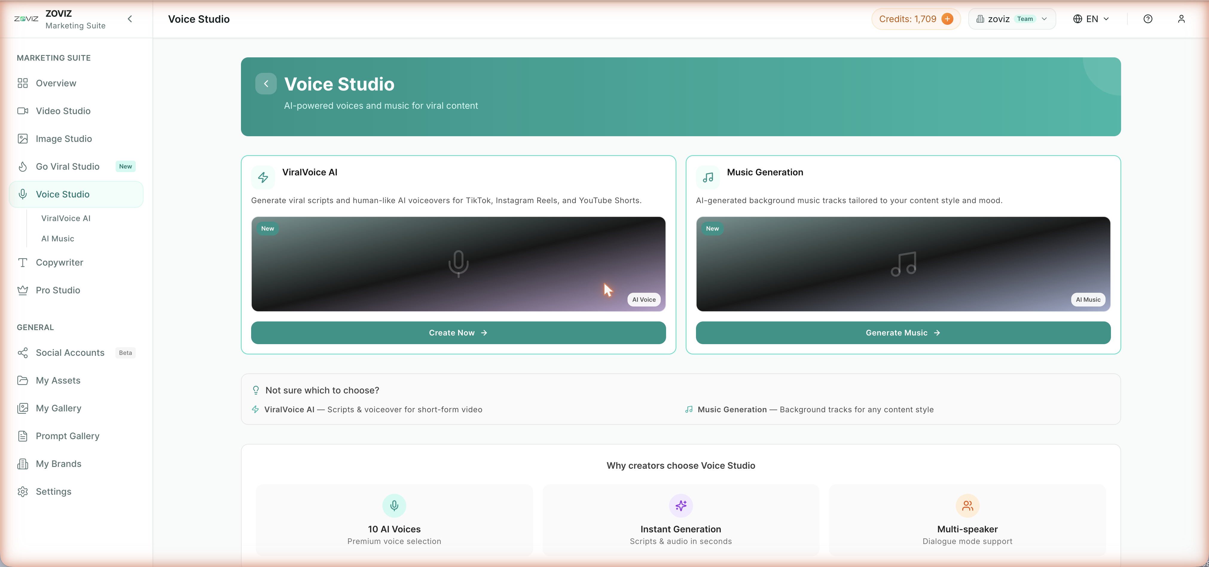 Voice Studio — ViralVoice AI and Music Generation